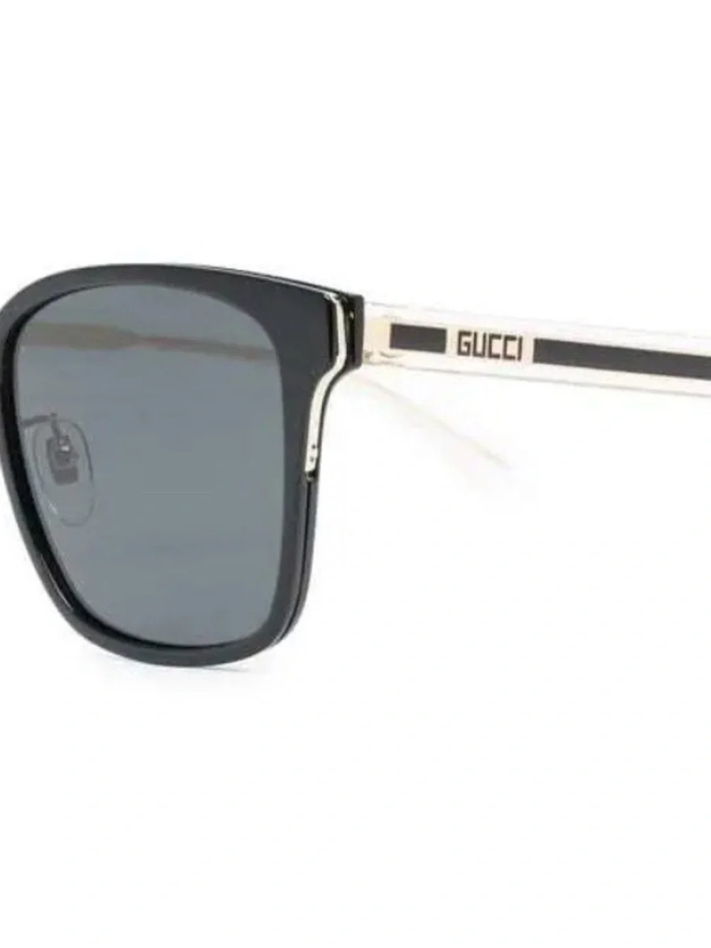 Authentic Gucci Black and Gold Square-Frame Sunglasses